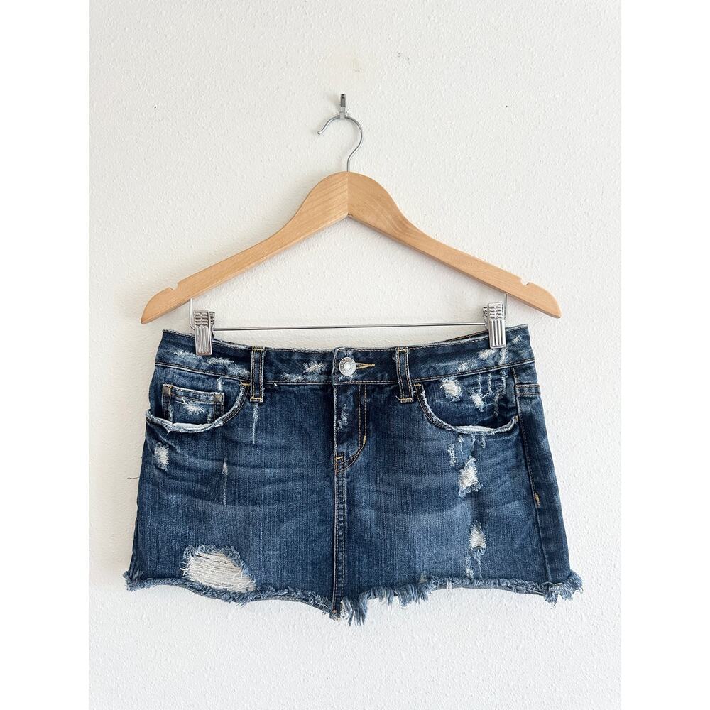 Y2K Aeropostale Dark Wash Micro Mini Skirt 5/6